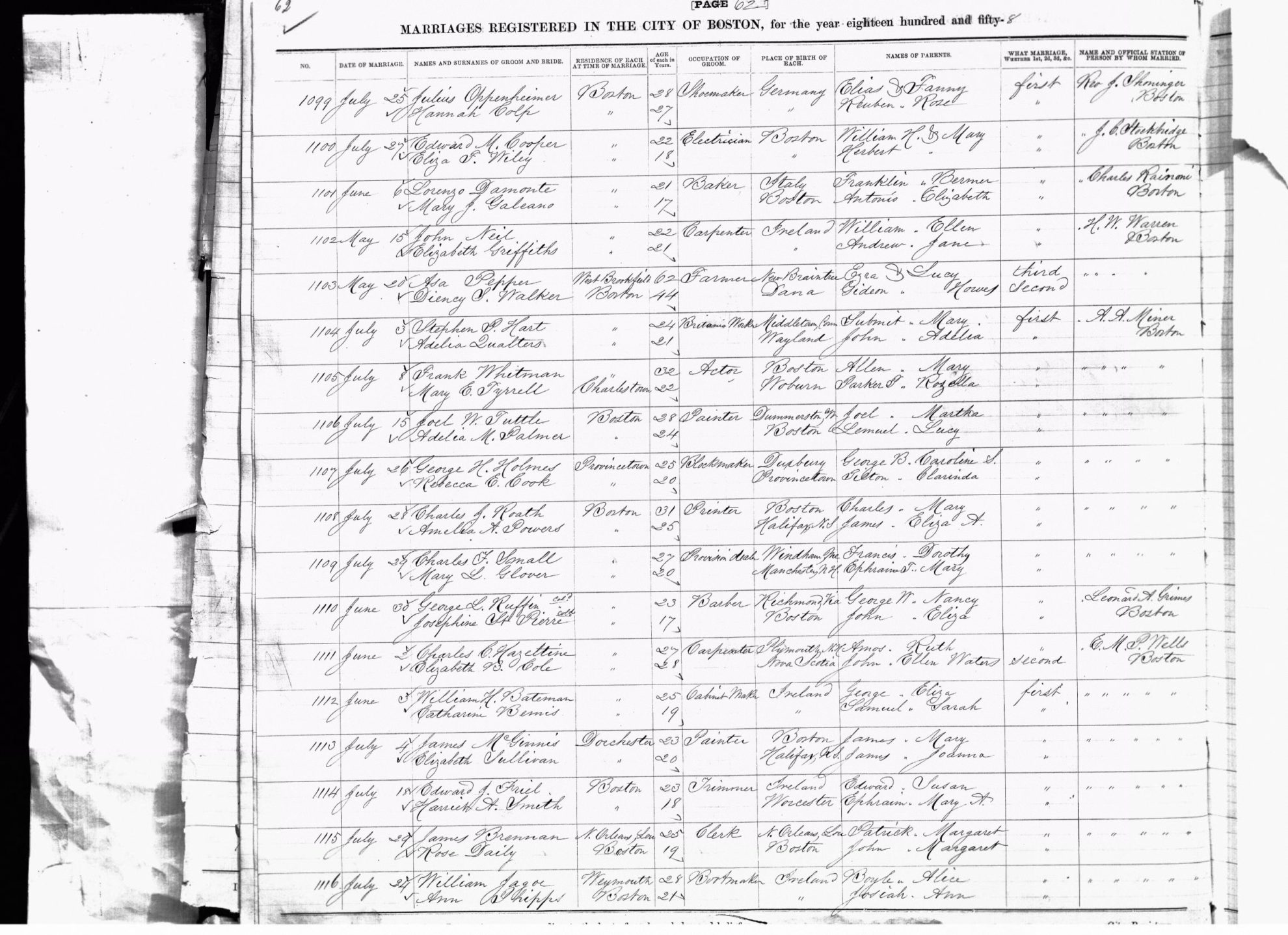 Massachusetts Vital Records, 18411910 2 Scottish Prisoners of War