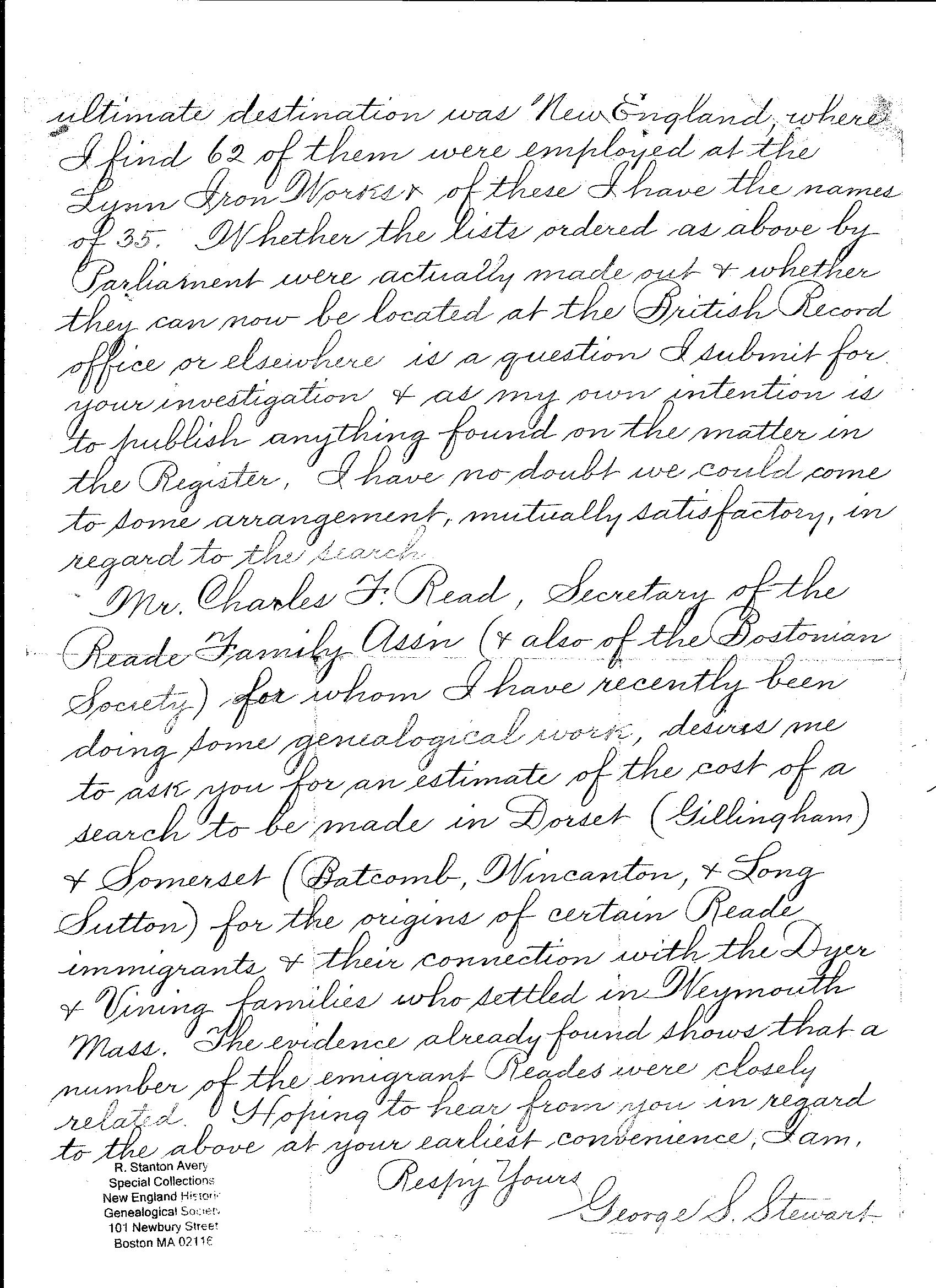 Page 2 of George Sawin's letter to Elizabeth French