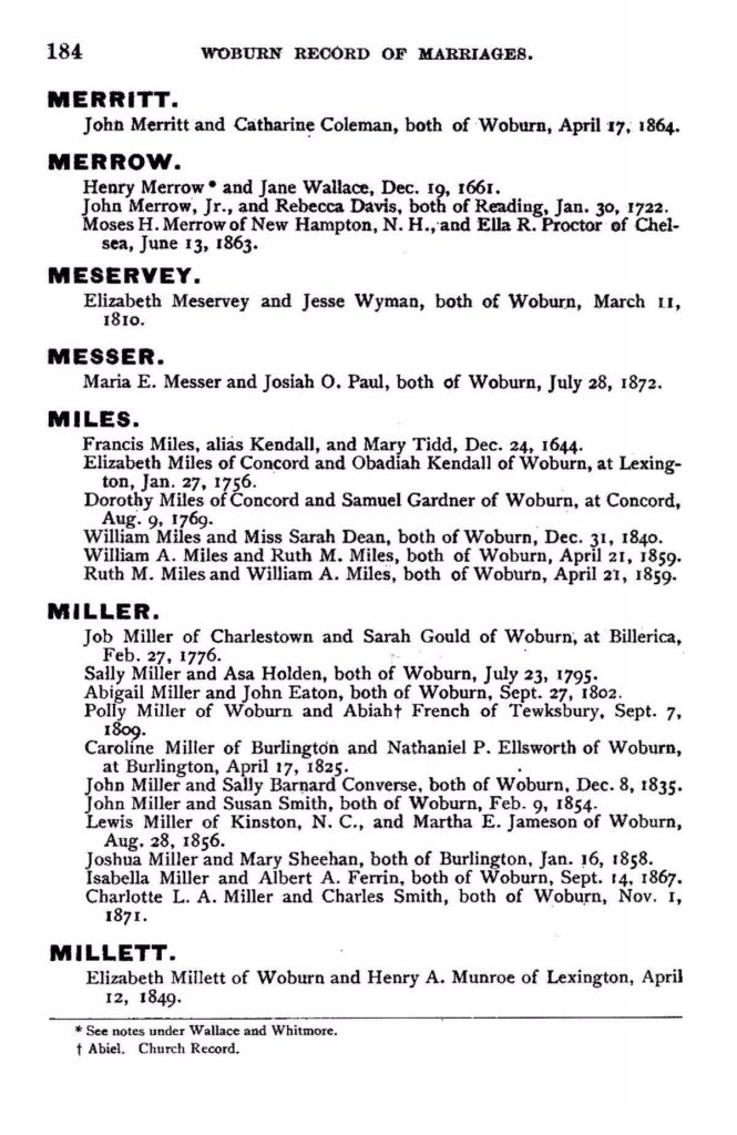 Massachusetts Vital Records to 1850