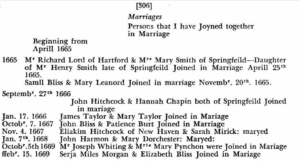 Image from NEHGS Register showing marriage of James Taylor to Mary Taylor