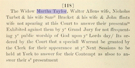 York Deed Book V mentions Martha Taylor